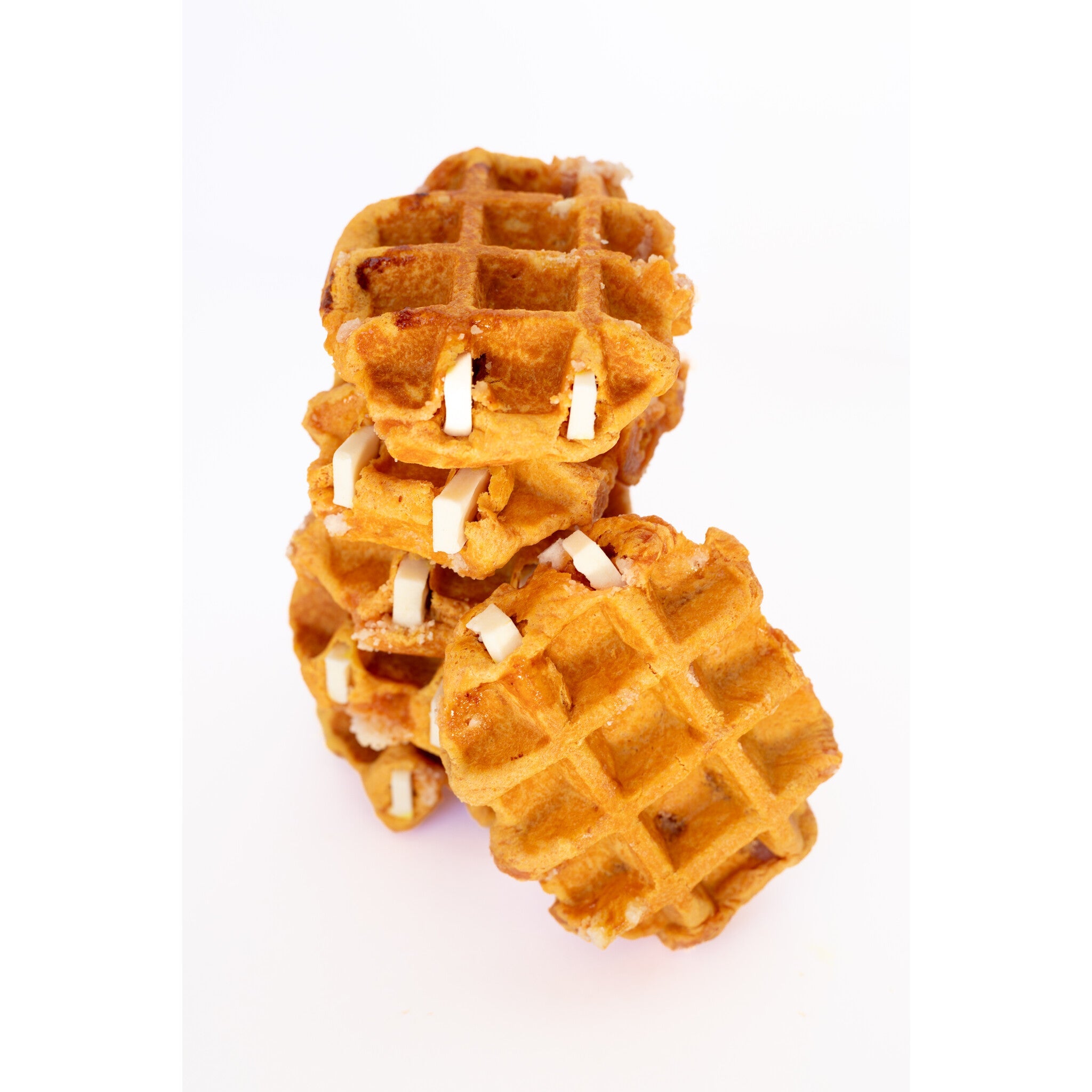 Peaches and Cream Torpedo Liège Waffle