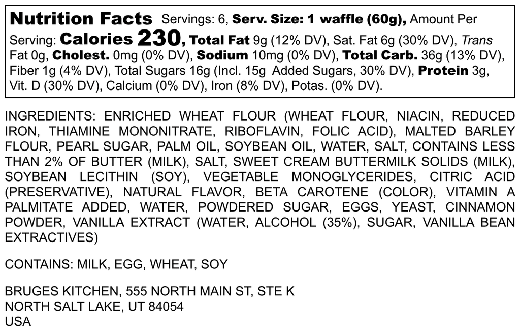 Bruges 6-Pack: Plain Cinnamon Liège Waffle