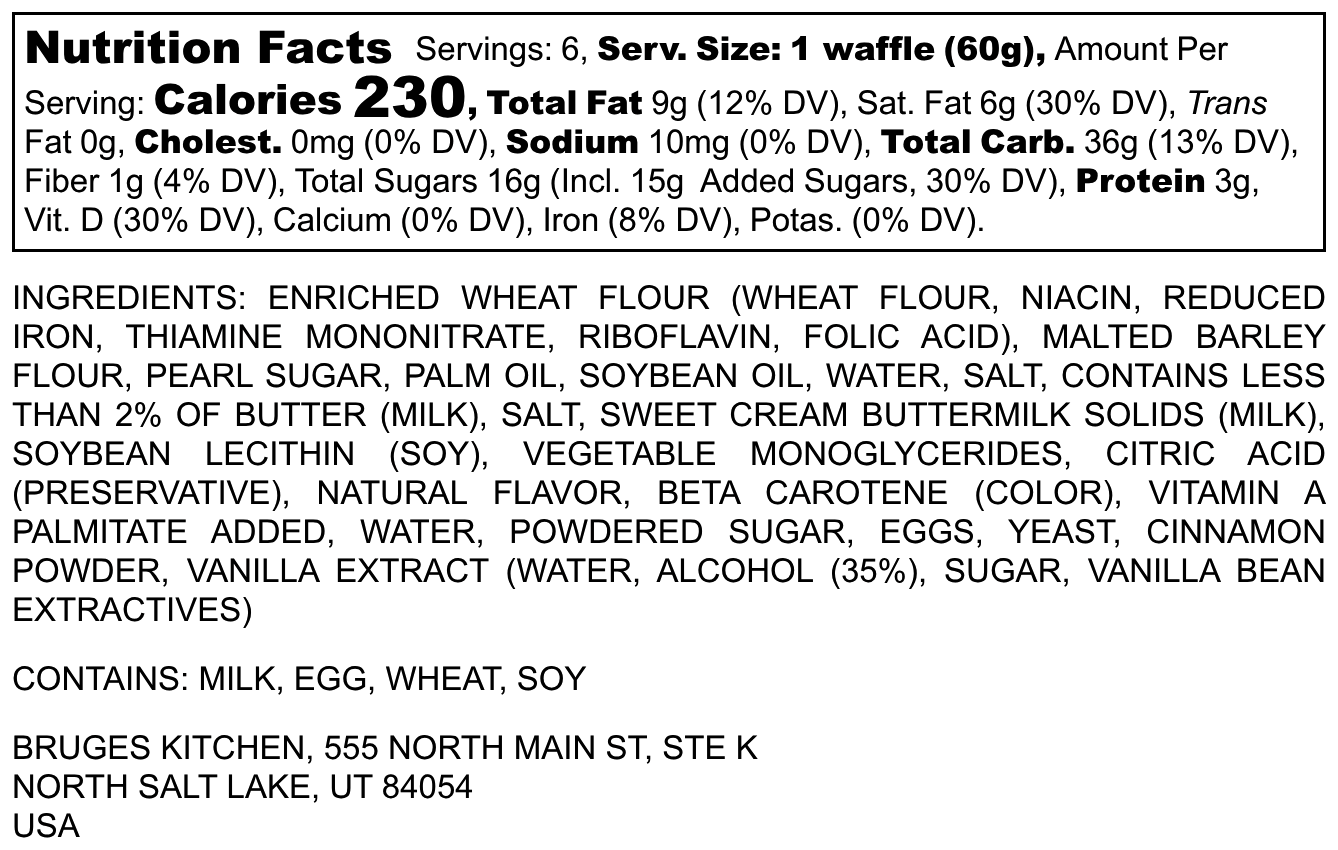 Bruges 6-Pack: Plain Cinnamon Liège Waffle