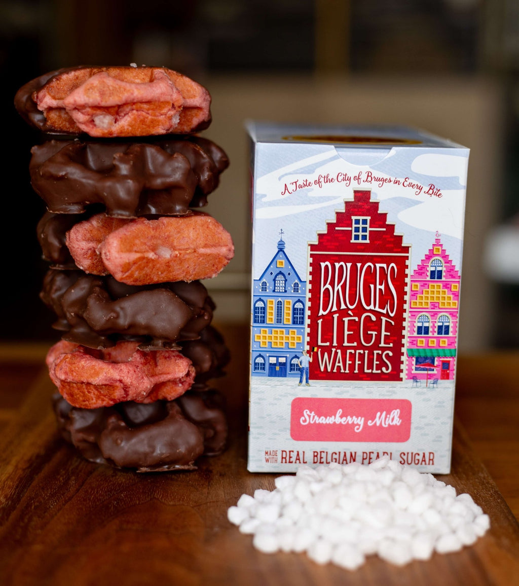 Bruges 6-Pack: Strawberry Milk Chocolate Liège Waffle