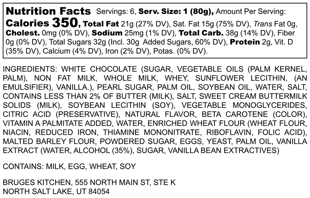 Bruges 6-Pack: White Chocolate Liège Waffle